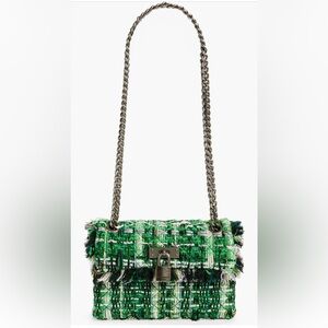 NWT Kurt Geiger London Mini Brixton Lock Tweed Shoulder Bag